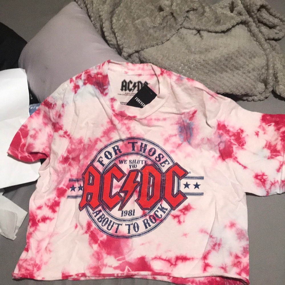 AC/DC tie dye crop top